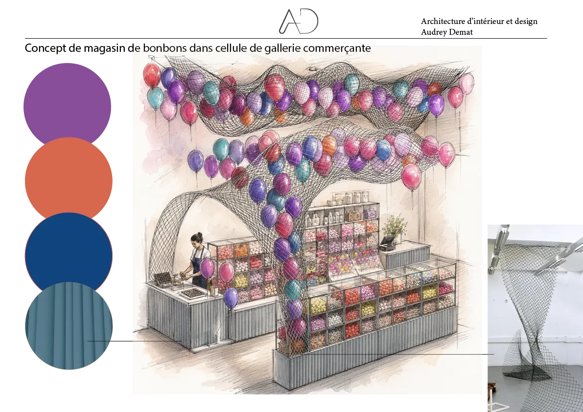 Agencement magasin de bonbons — AD Design Archi, architecte d'intérieur